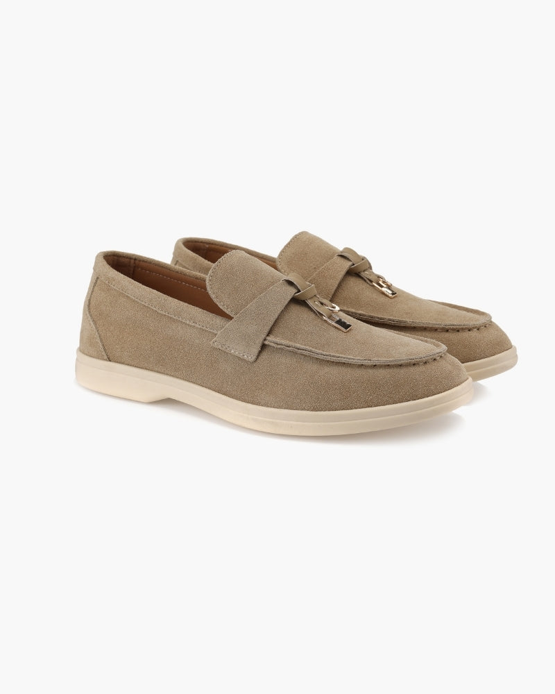 Women's Calf Suede Leather Loafers Slip-On – Cushioned Casual Style