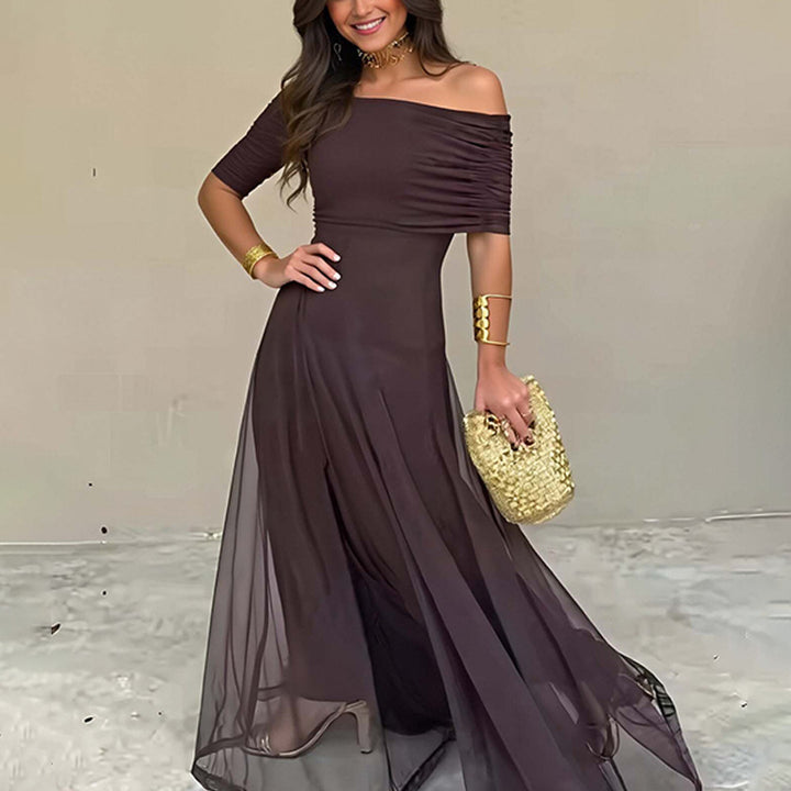 Women's Maxi Dress – A-Line Sleeveless Flowy Zip-Up Fit