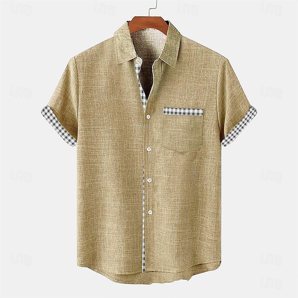 Short Sleeve Casual Shirt – Men's Contrast Trim Detail