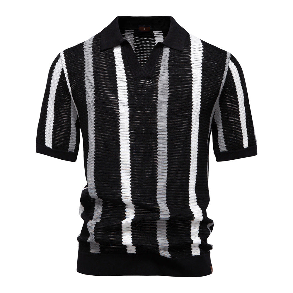 Men's Peruvian Cotton Polo Shirt Hollow Knit – Tailored Fit Breathable
