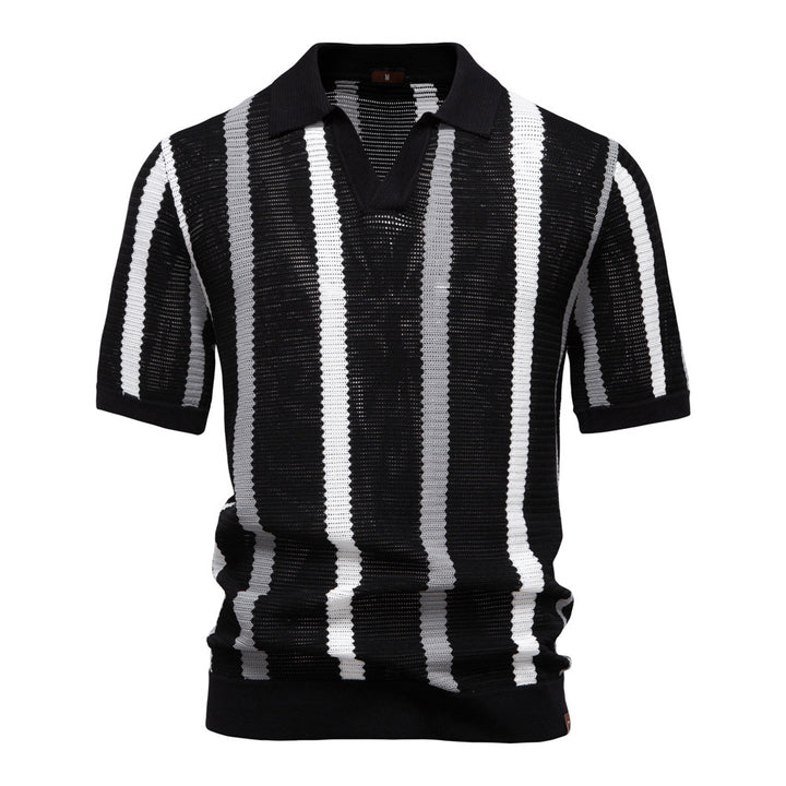 Men's Peruvian Cotton Polo Shirt Hollow Knit – Tailored Fit Breathable