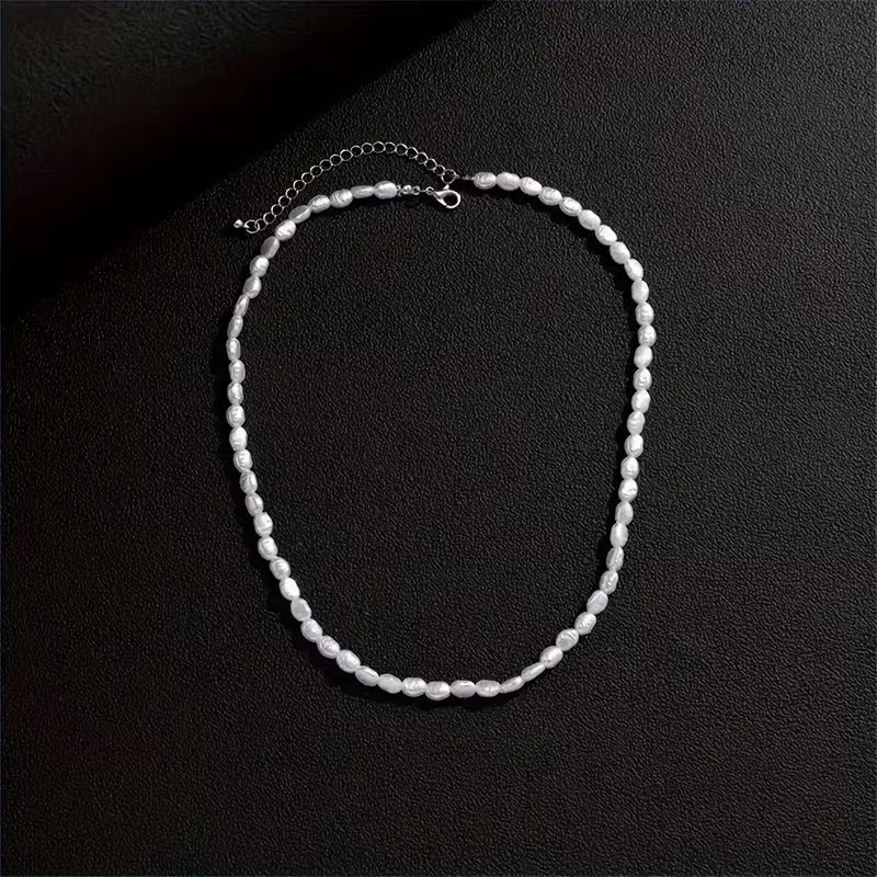 Baroque Faux Pearl Necklace – Irregular Bead Unisex Statement