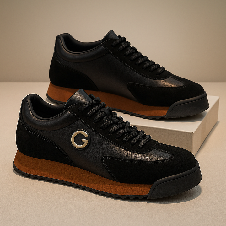 Retro Colour Block Sneakers – Men's Suede Panel Detail