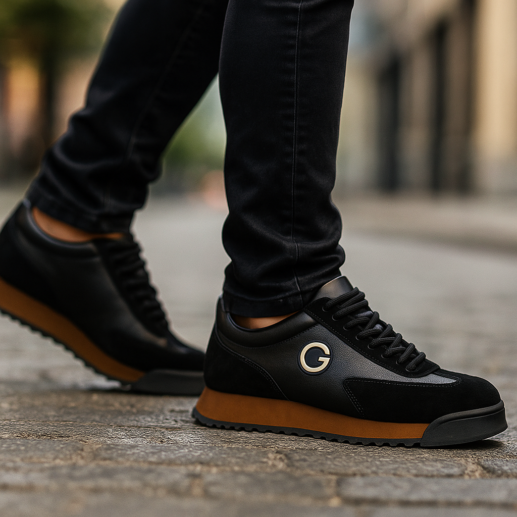 Retro Colour Block Sneakers – Men's Suede Panel Detail