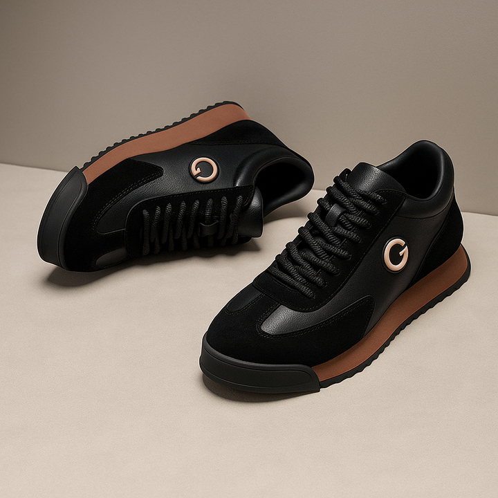 Retro Colour Block Sneakers – Men's Suede Panel Detail