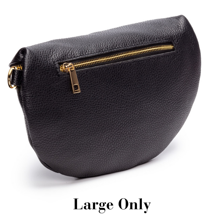 Women's Genuine Leather Sling Crossbody Bag – Chevron Strap Compact
