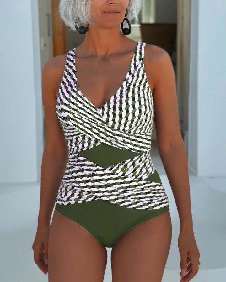 One-Piece Swimsuit V-Neck – Triangle Bra, Flattering All Body Types