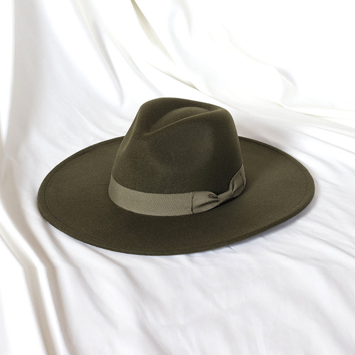 Fedora Hat – Felt Structured Crown & Ribbon Band Detail