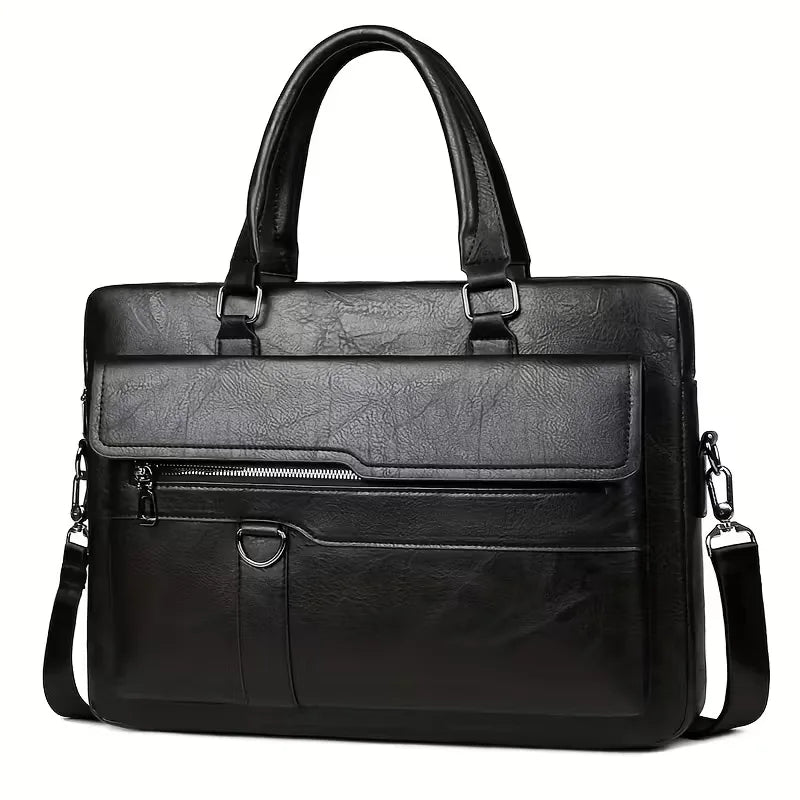 Men's Leather Laptop Bag – 15" Large Capacity Work Bag