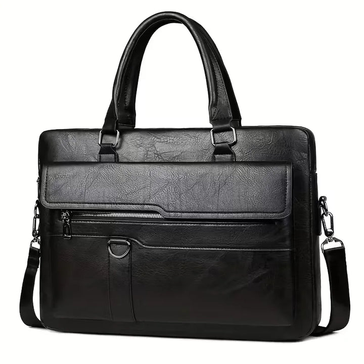 Men's Leather Laptop Bag – 15" Large Capacity Work Bag