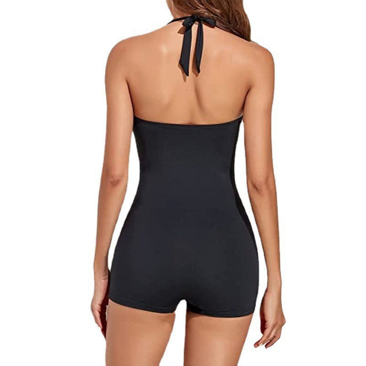 One-Piece Swimsuit – Women's Crossover Heart Neckline