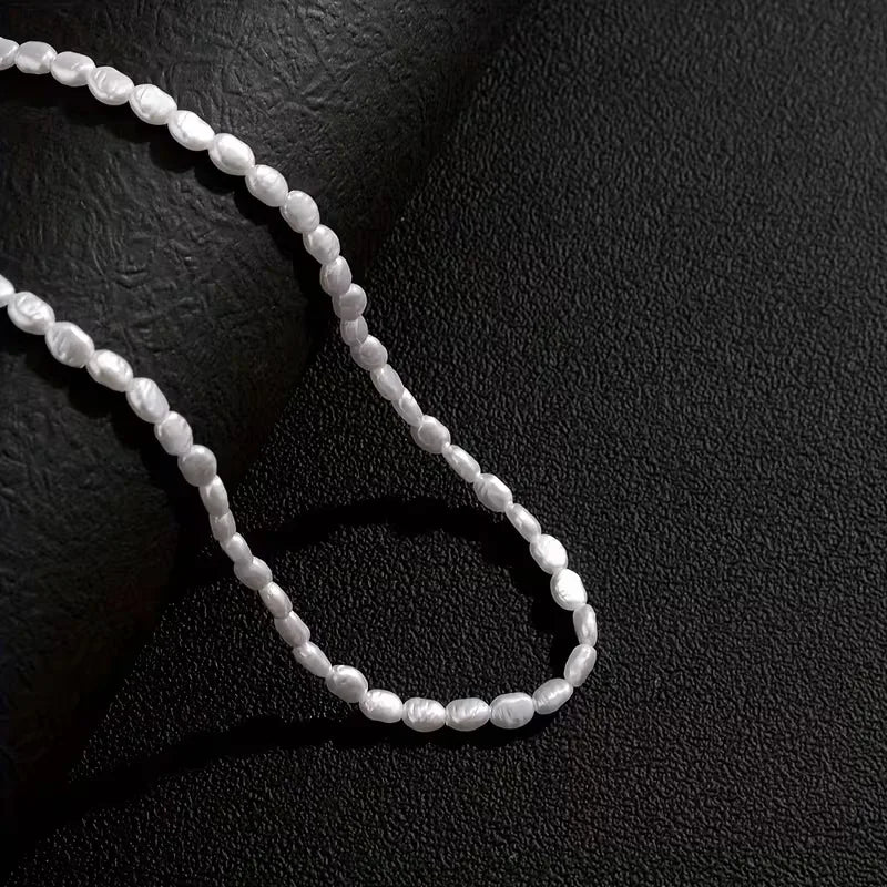 Baroque Faux Pearl Necklace – Irregular Bead Unisex Statement