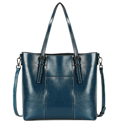 Women's Cowhide Leather Tote Bag – Large Capacity Structured Everyday