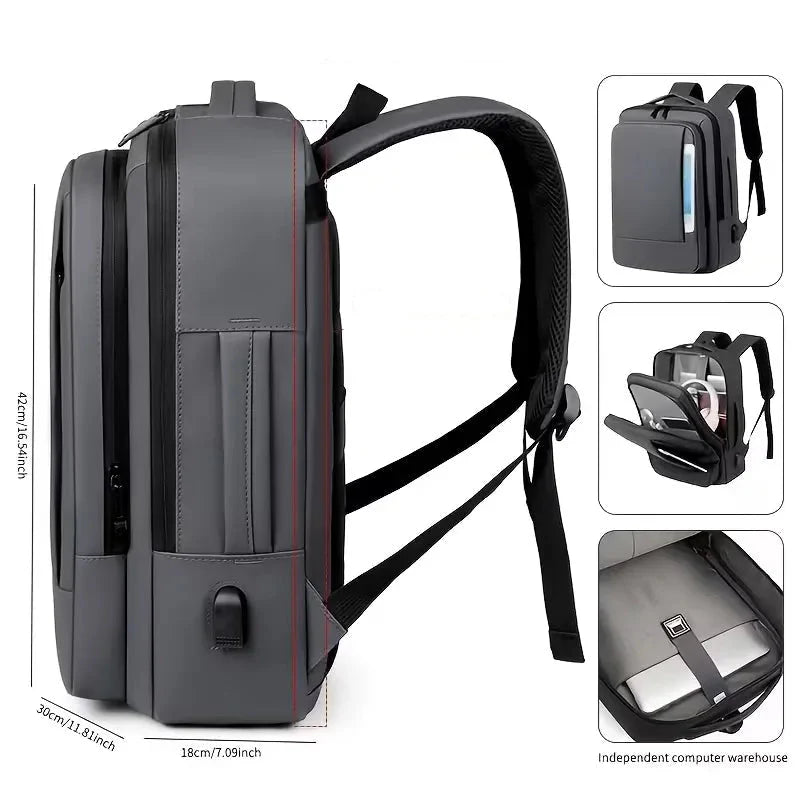 Backpack with USB Charging Port – Multi-Compartment Mens Bag