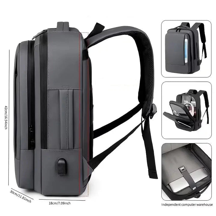 Backpack with USB Charging Port – Multi-Compartment Mens Bag