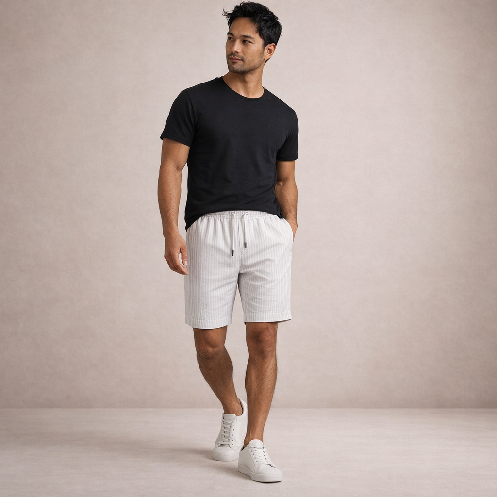 Men's Linen Summer Shorts – Relaxed Fit Drawstring Waist