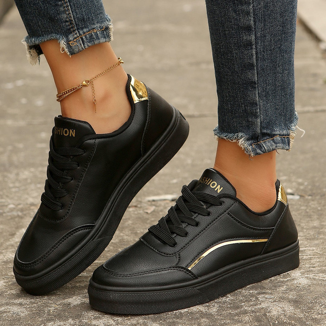 Women's Orthopedic Sneakers Lace-Up Thick Sole – Round Toe Flat
