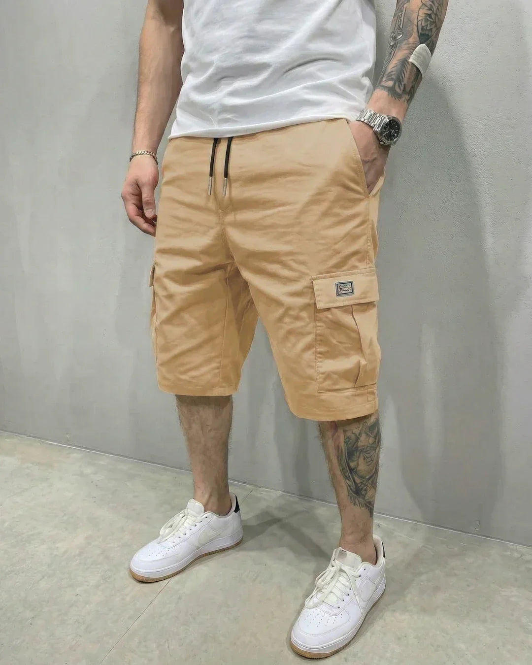 Men's Cargo Shorts – Drawstring Waist & Large Flap Pockets