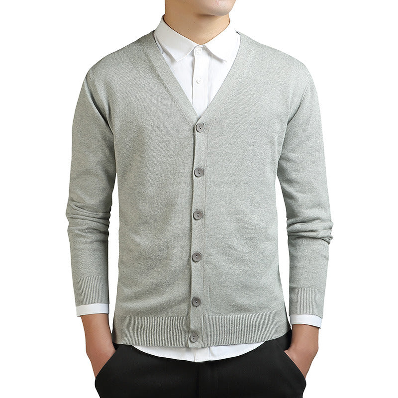 Men's Cardigan Sweater – V-Neck Button-Up Knit Layering Piece
