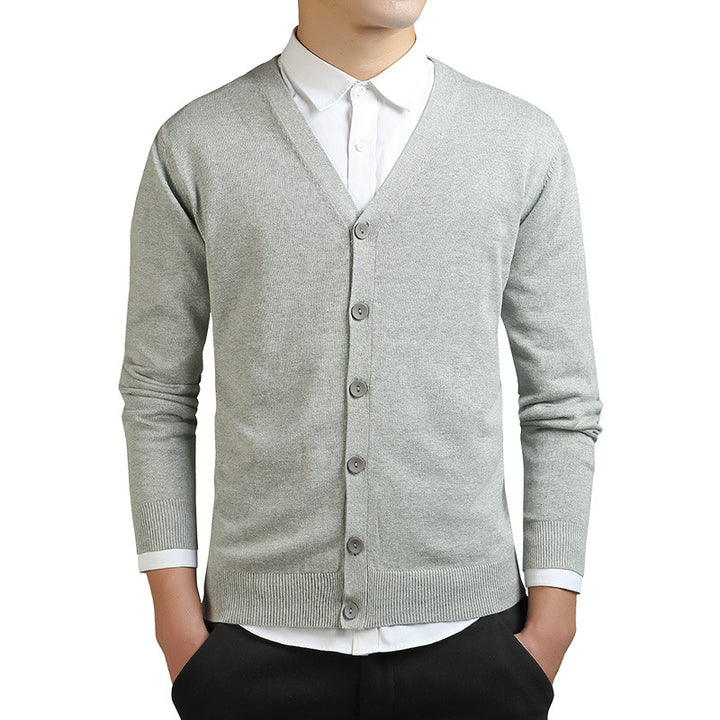 Men's Cardigan Sweater – V-Neck Button-Up Knit Layering Piece