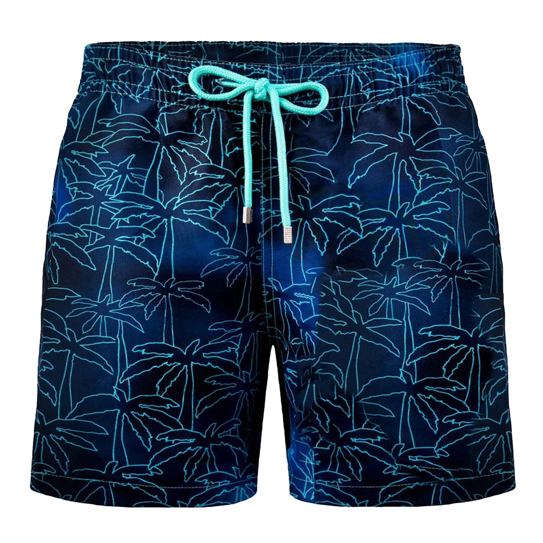 Men's Swim Trunks – Printed Drawstring Beach Shorts