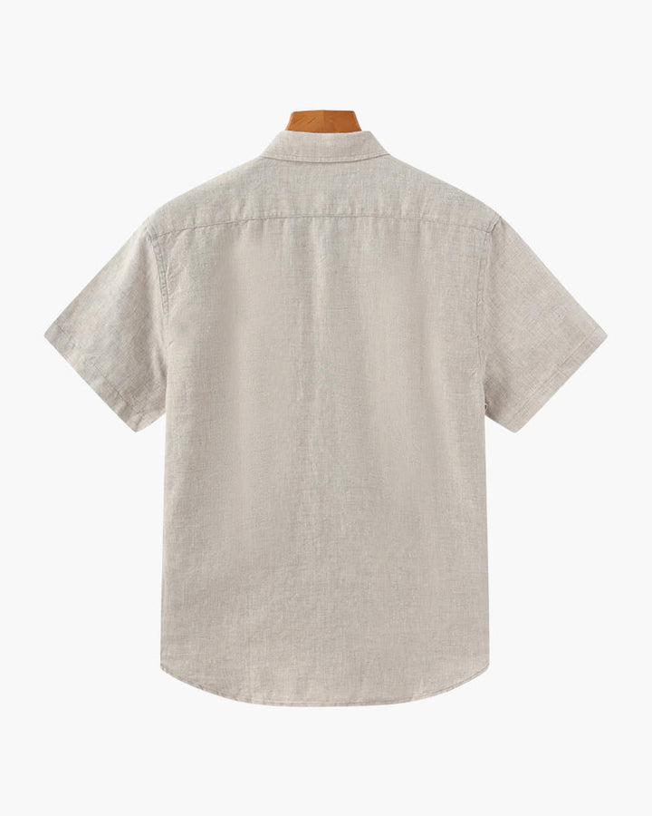 Men's Linen Short Sleeve Shirt – Relaxed Straight Fit