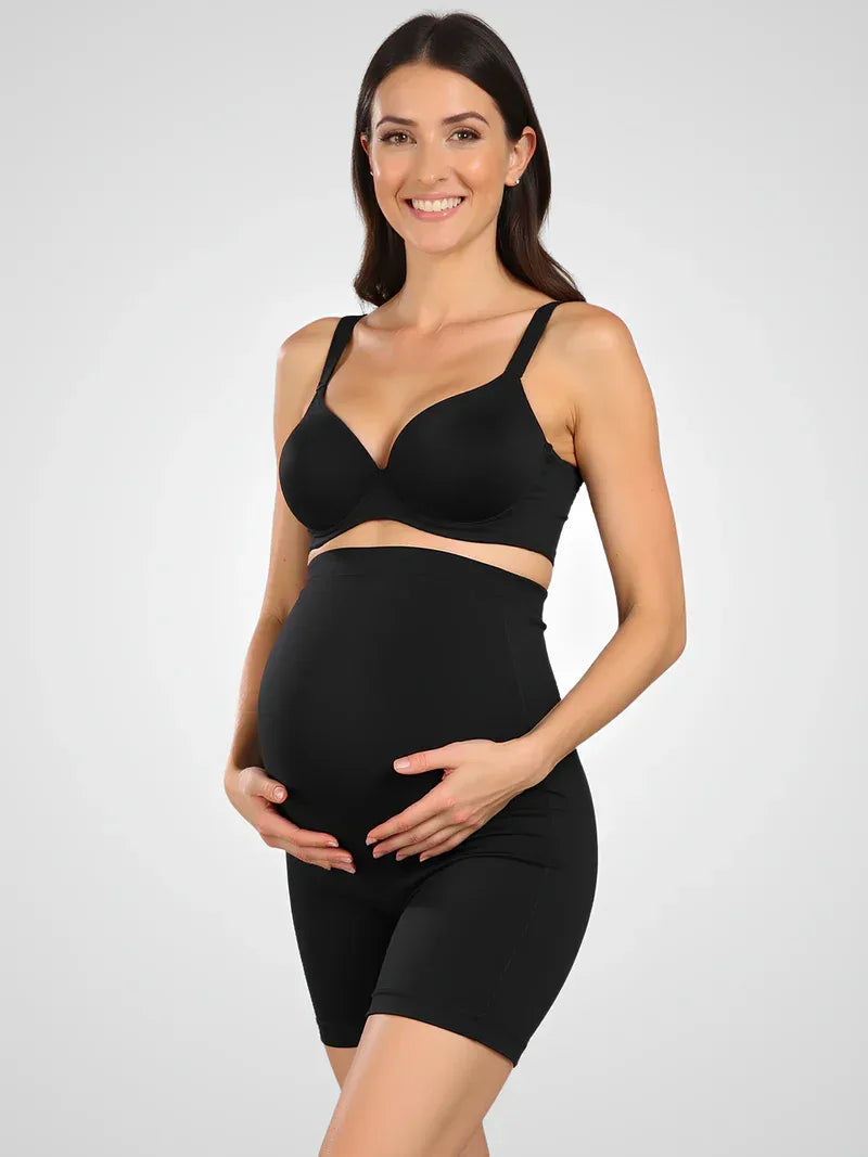 Maternity Shorts – High-Waist Bump Support Mid-Thigh Stretch