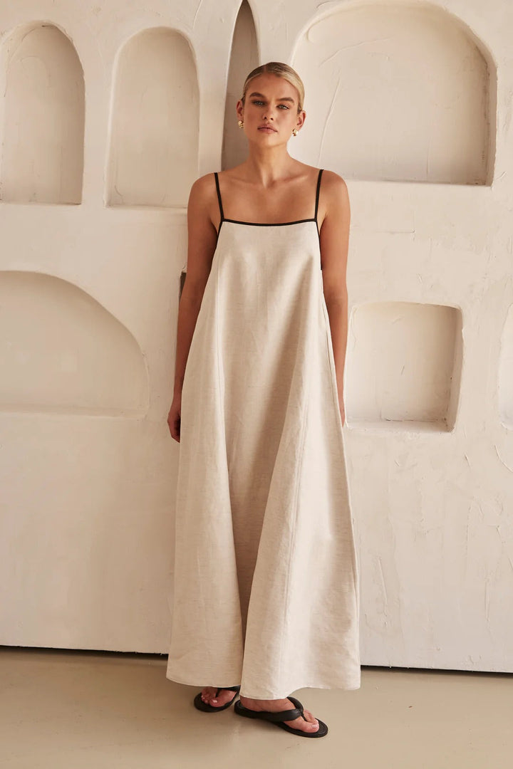 Women's Spaghetti Strap Maxi Dress Flowing – Minimal Wedding Guest