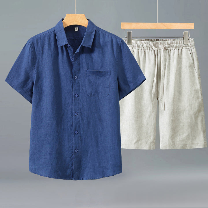 Men's Linen Shirt & Shorts Set – Relaxed Oversized Lightweight
