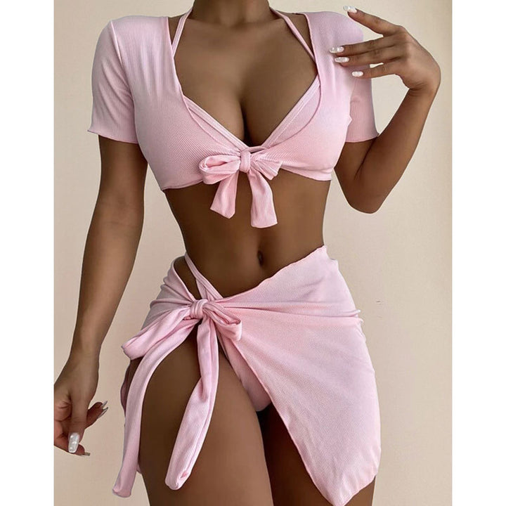 Women's Bikini Four-Piece Swimsuit Set – Floral Split Design