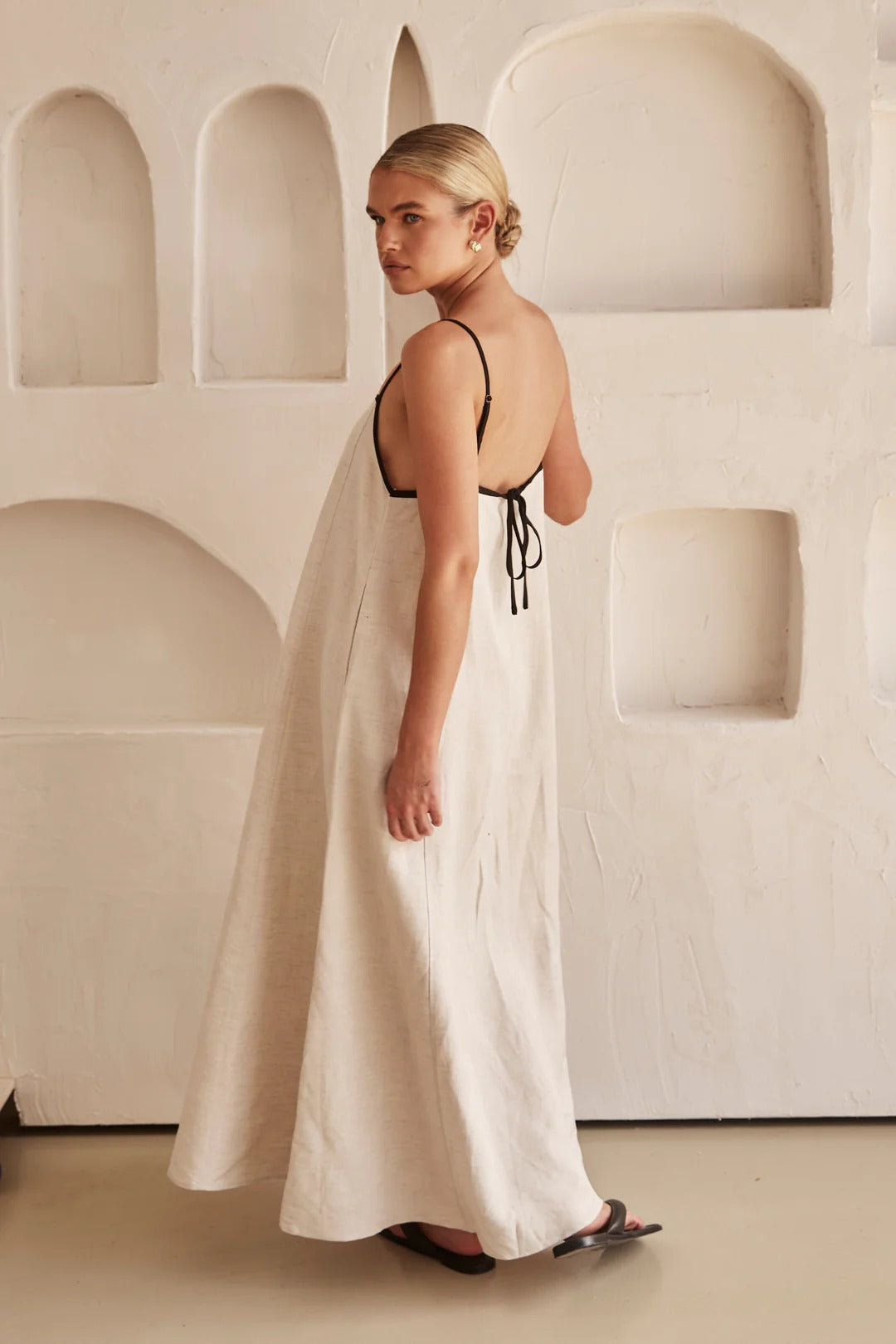 Women's Spaghetti Strap Maxi Dress Flowing – Minimal Wedding Guest