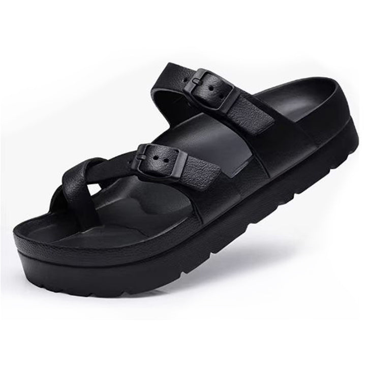 Women's Platform Sandals – Dual Buckle & Arch Support