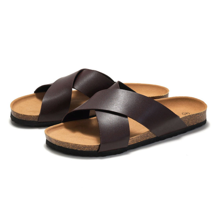 Men's Cork Slippers – Lightweight Natural Footbed Mule