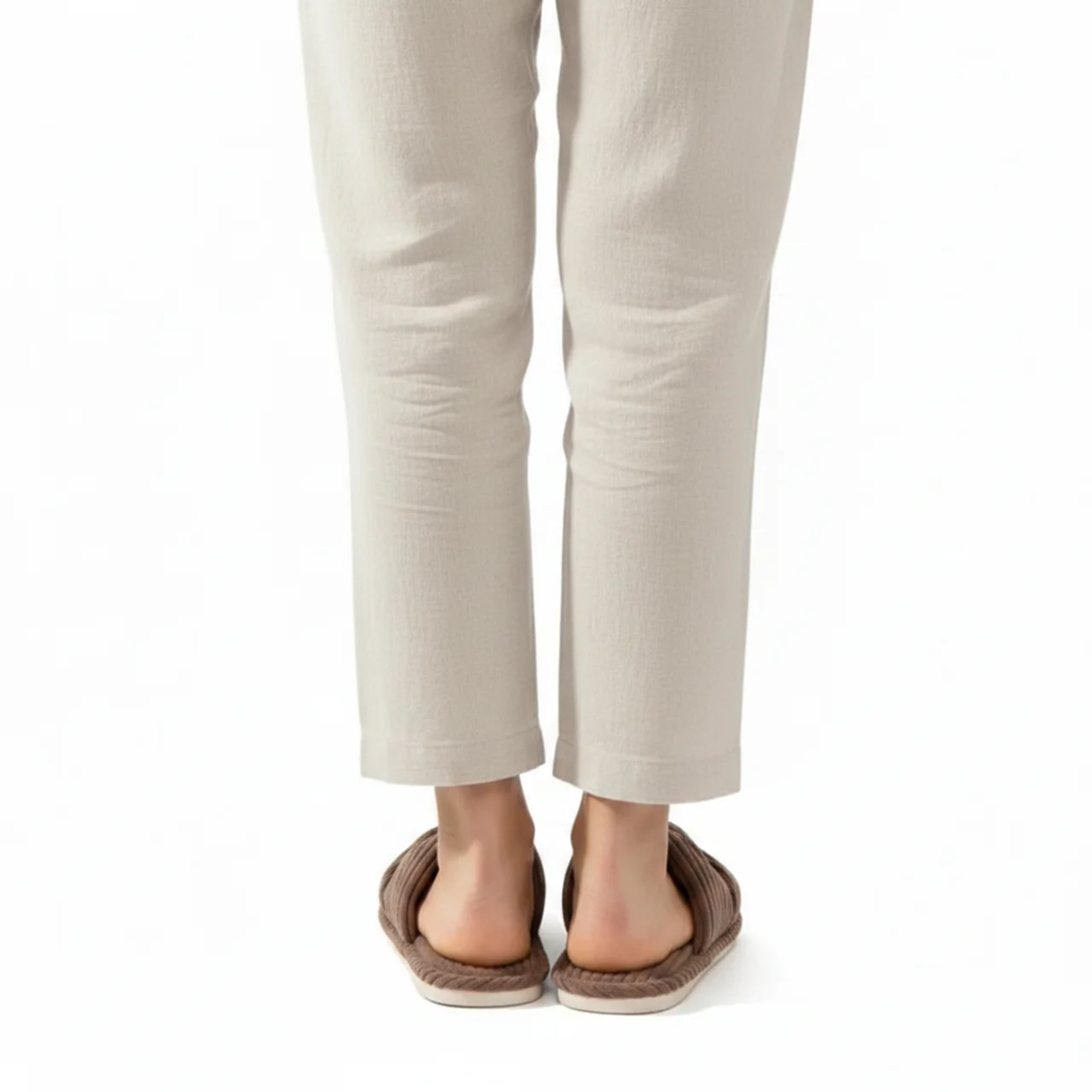 Women's Slippers – Corduroy Open Toe Slip-On with Bow Detail