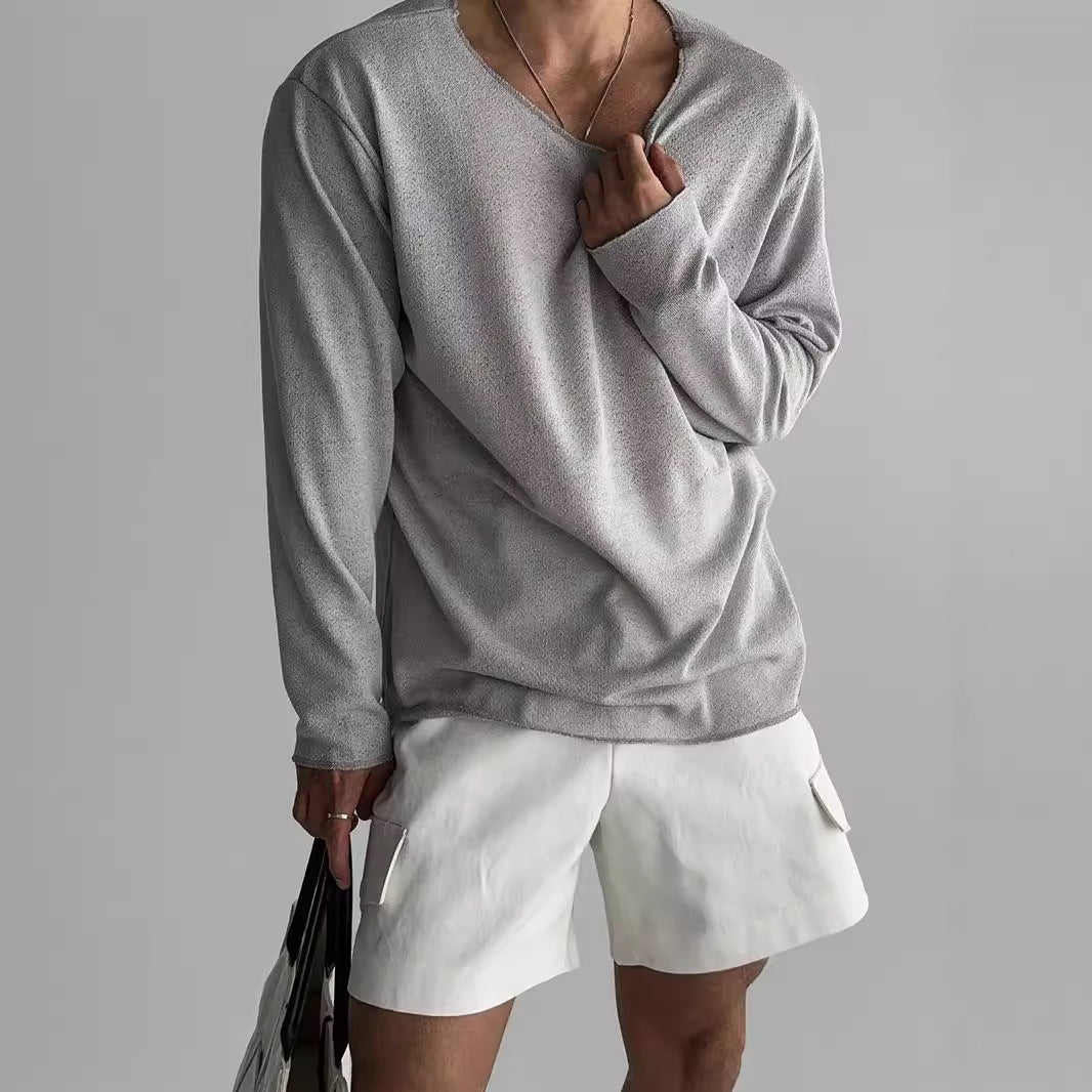 Men's Crew Neck Long Sleeve T-Shirt – Classic Fit Essential