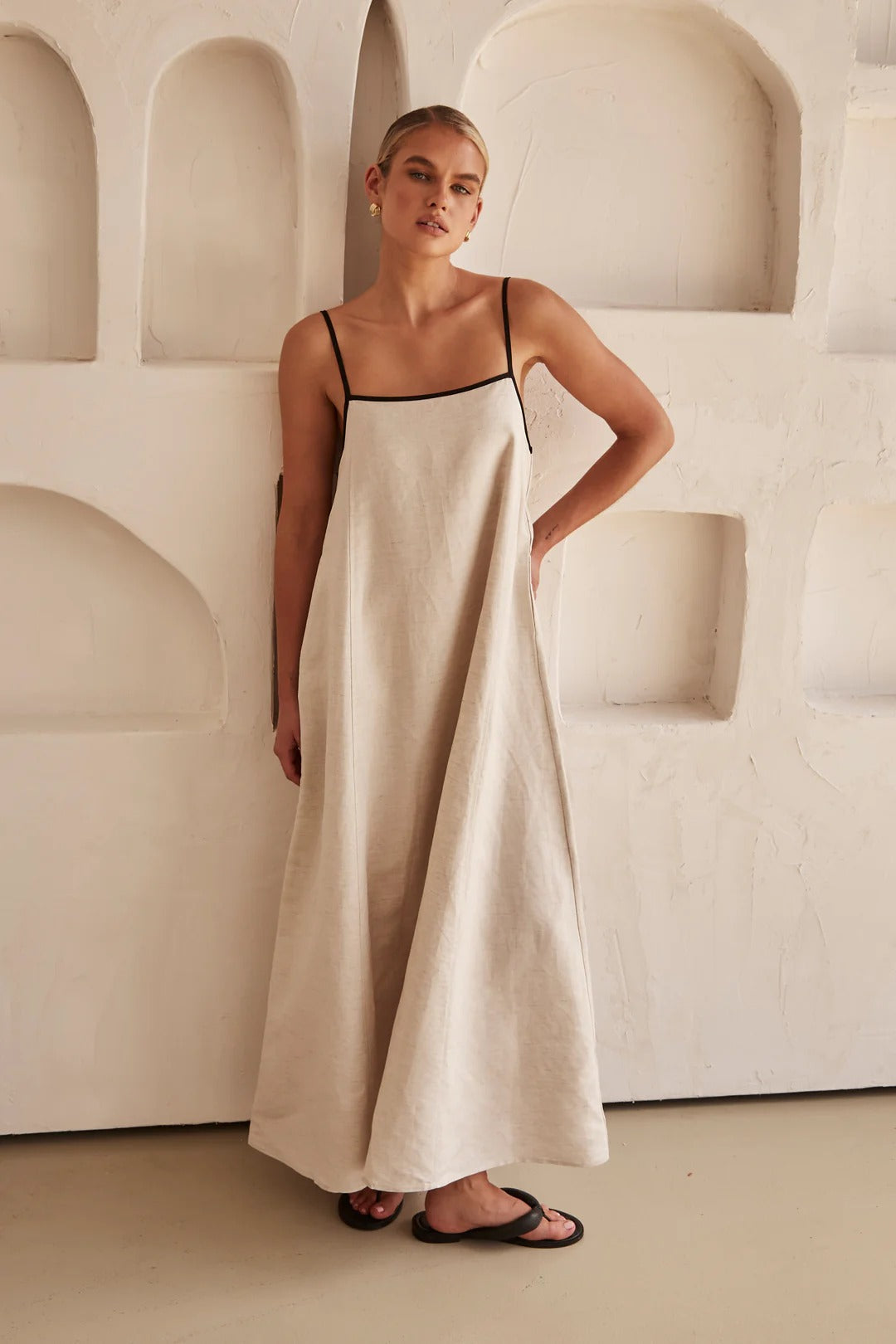 Women's Spaghetti Strap Maxi Dress Flowing – Minimal Wedding Guest