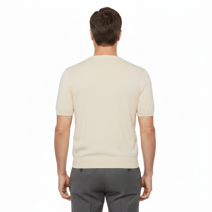 Men's Crew Neck T-Shirt Fine Knit – Relaxed Straight Cut Everyday Tee