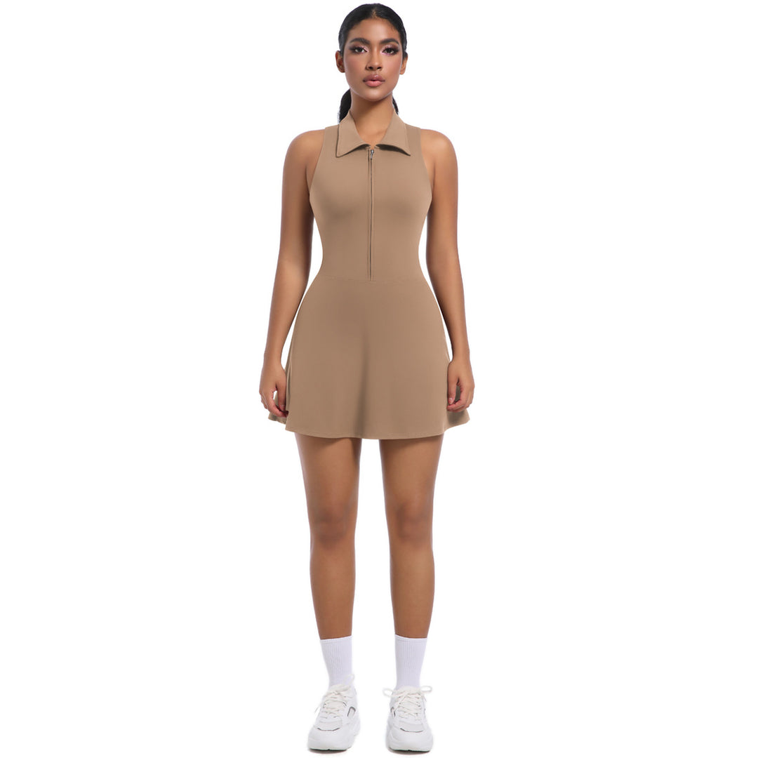 Polo Dress Women – Sleeveless Zip Collar Breathable Stretch