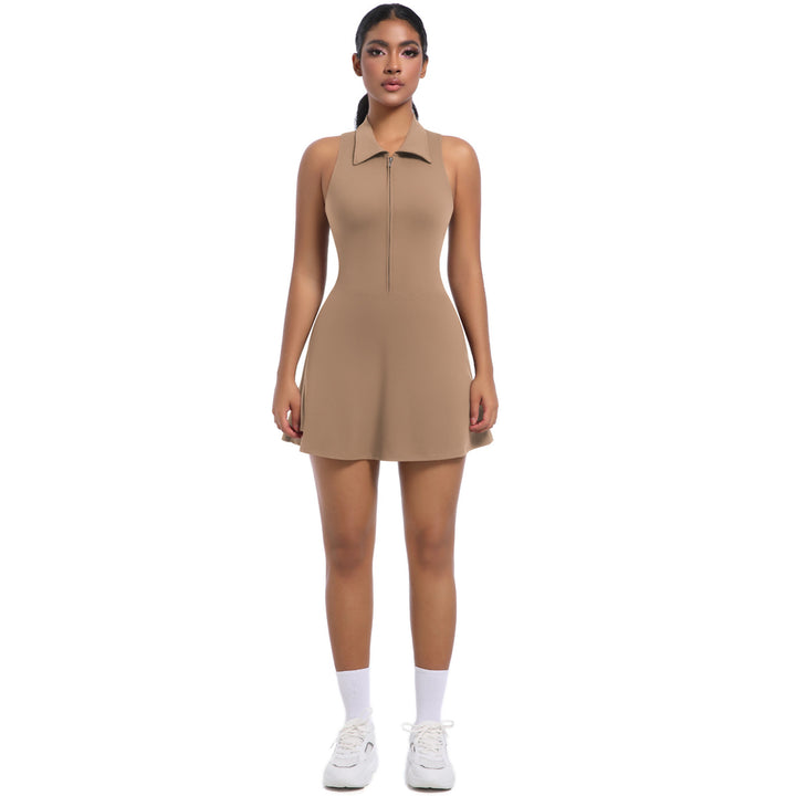 Polo Dress Women – Sleeveless Zip Collar Breathable Stretch