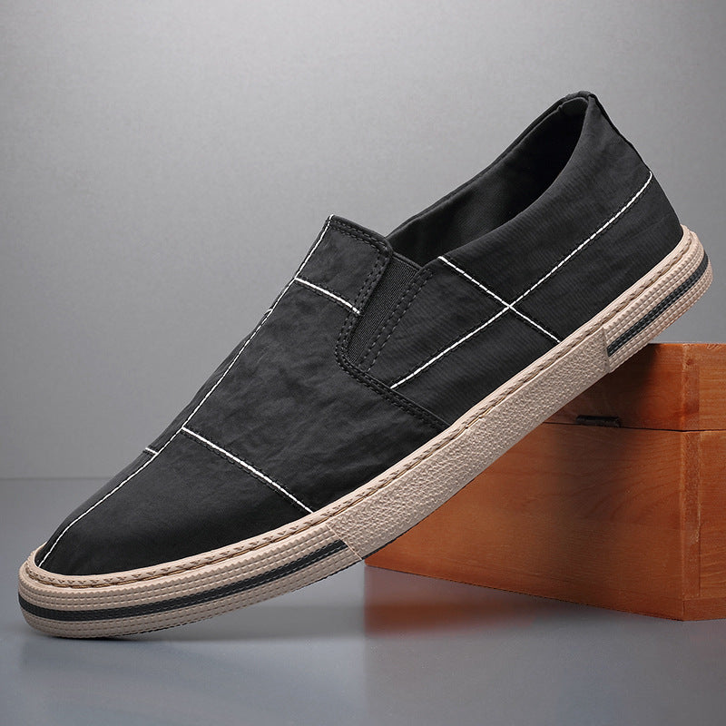 Men's Slip-On Loafers – Contrast Stitching & Stretch Panels