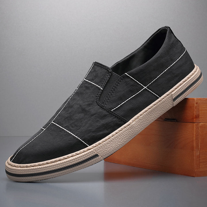 Men's Slip-On Loafers – Contrast Stitching & Stretch Panels