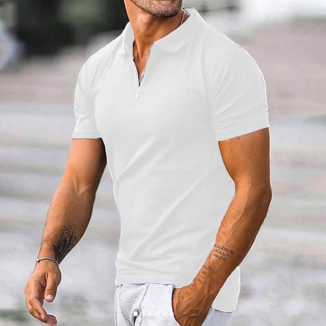 Men's Short Sleeve Casual Shirt – Split Collar Tailored Fit