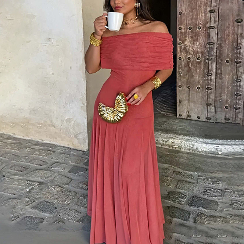 Women's Maxi Dress – A-Line Sleeveless Flowy Zip-Up Fit