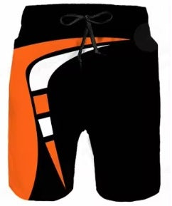 Men's Swim Trunks – Printed Graphic Board Shorts with Drawstring