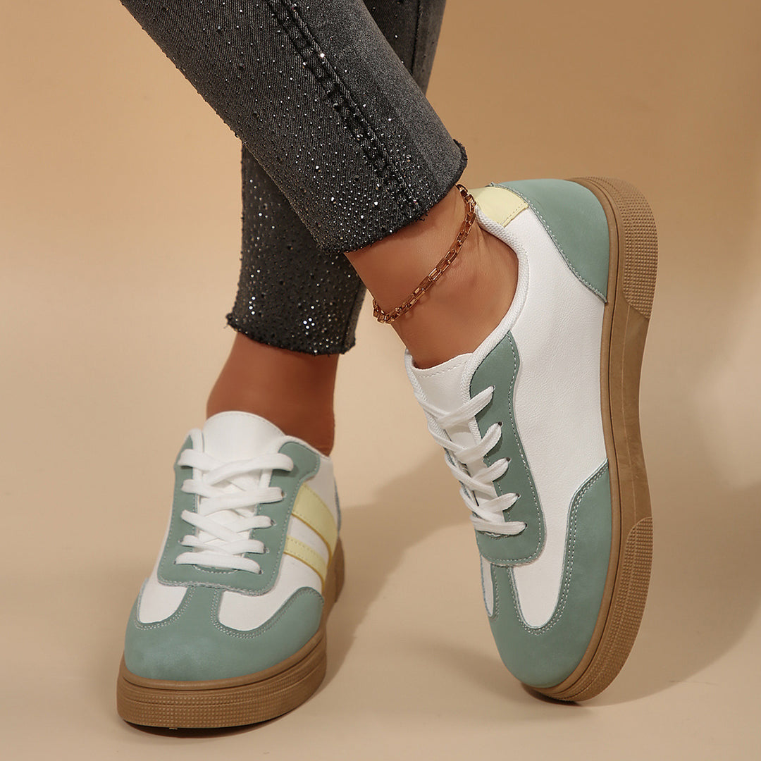 Women's Orthopedic Retro Sneakers Round Toe Lace-Up – Leather