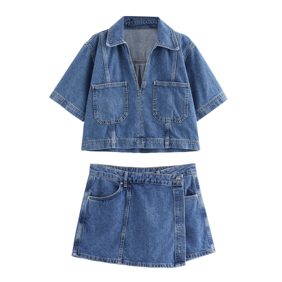 Women's Two Piece Skort Set – Asymmetric Structured Co-Ord