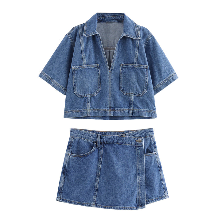 Women's Two Piece Skort Set – Asymmetric Structured Co-Ord
