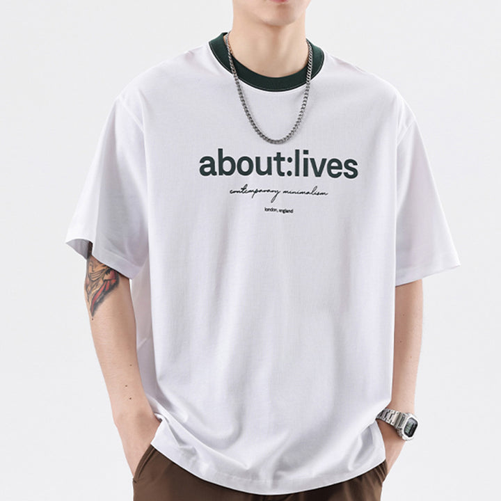 Men's Graphic Tee – Multicolor Round Neck Short Sleeve