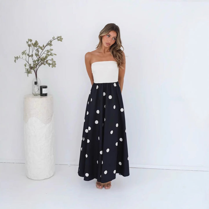 Women's A-Line Strapless Dress – Lightweight Cotton Blend