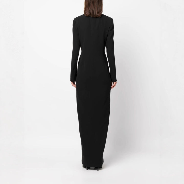 Women's Tailored Maxi Dress – Double-Breasted Blazer Style